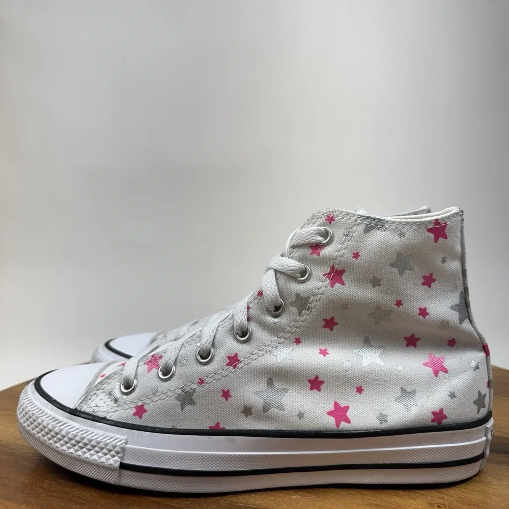 New Big Kids Converse Chuck Taylor All Star Mid White Sneakers Size 5 Y